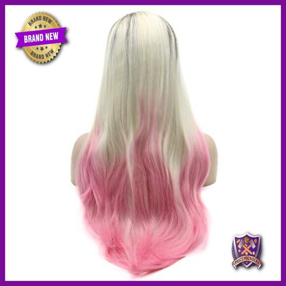 28 Inch Straight Synthetic Lace Front Wig Heat Friendly Heavy Density